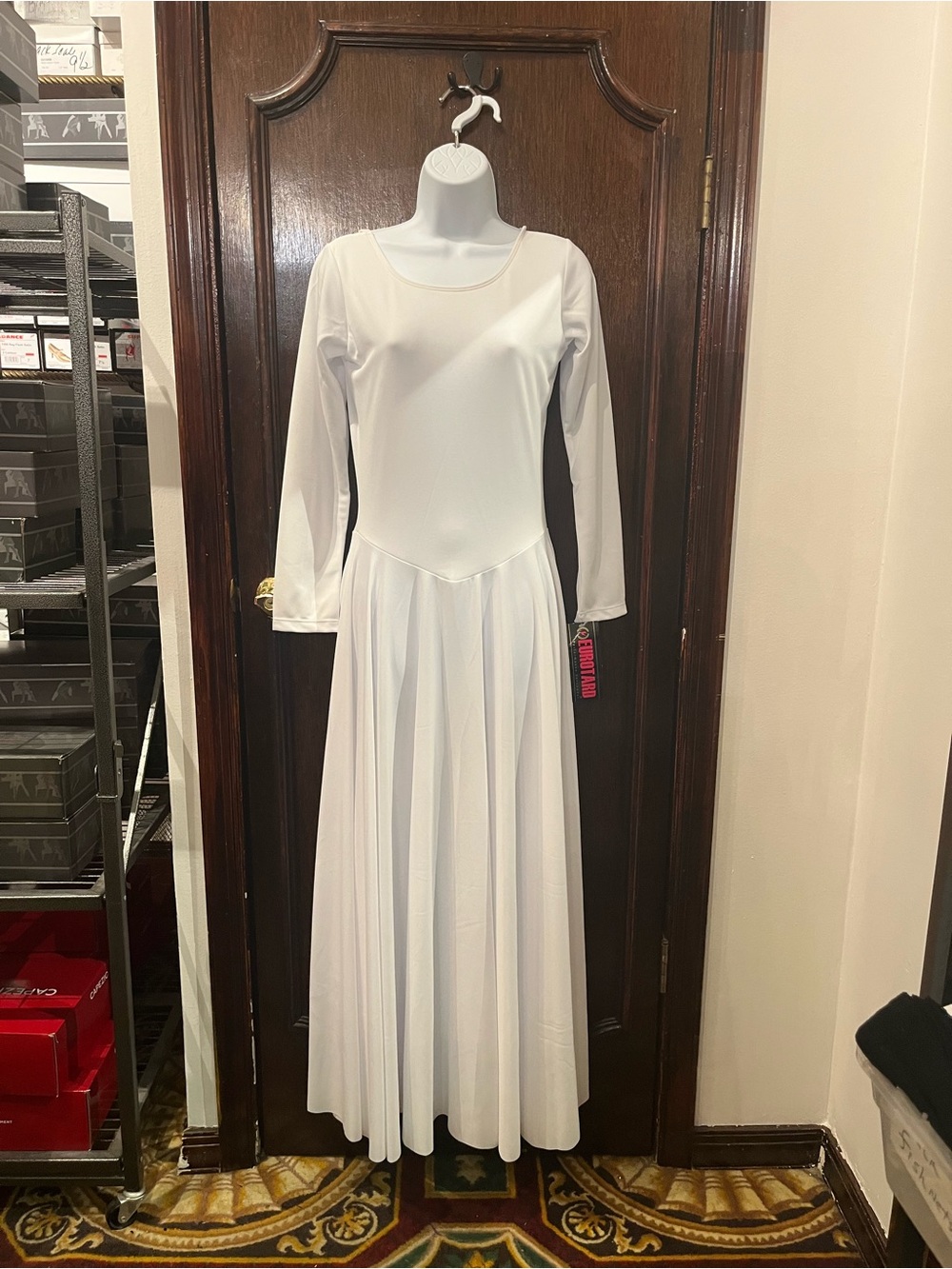 Classic White Long-Sleeve Maxi Dress